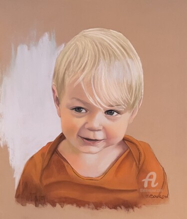 Peinture intitulée "Gabriel 2024" par Brigitte Bouron, Œuvre d'art originale, Pastel