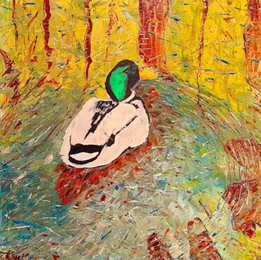 绘画 标题为“Un canard . Oeuvre…” 由Bertrand Jost, 原创艺术品, 油