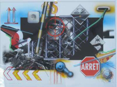 Peinture intitulée "Lost Landscape n°31" par Peter Klasen, Œuvre d'art originale