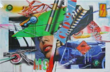Peinture intitulée "Lost Landscape n°47…" par Peter Klasen, Œuvre d'art originale