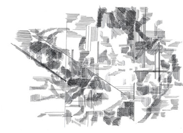 图画 标题为“no machine / 7 24” 由Lothar Neumann, 原创艺术品, 圆珠笔