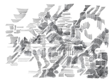 图画 标题为“no machine 10 / 24” 由Lothar Neumann, 原创艺术品, 圆珠笔