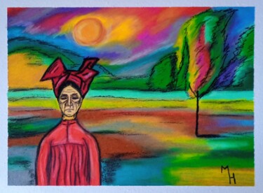 绘画 标题为“Shaman and the Sun” 由Maximilian Honderflenik, 原创艺术品, 粉彩