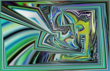 Malerei mit dem Titel "La piazza del futuro" von Architecte Artiste Peintre Italien, Original-Kunstwerk, Digitale Malerei