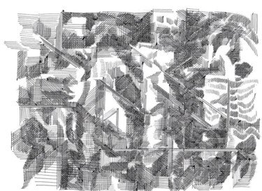 图画 标题为“no machine  17/24” 由Lothar Neumann, 原创艺术品, 圆珠笔