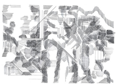图画 标题为“no machine 20/24” 由Lothar Neumann, 原创艺术品, 圆珠笔