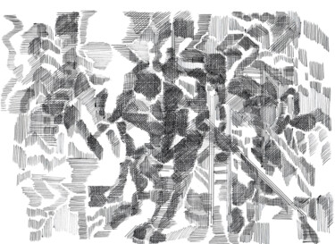 图画 标题为“no machine 21/24” 由Lothar Neumann, 原创艺术品, 圆珠笔