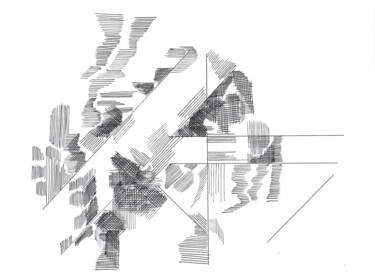 图画 标题为“no machine 23/24” 由Lothar Neumann, 原创艺术品, 圆珠笔