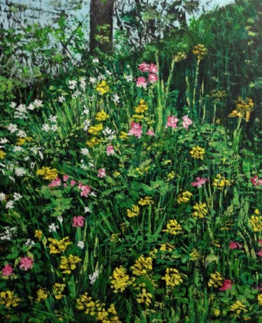Éclosions printanières Pintura titulada "Éclosions printaniè…" por Thierry Gautheron, Obra de arte original, Acrílico Montado en Bastidor de camill…