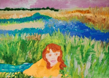 Peinture intitulée "Douceur et joie" par Claudie Savelli (CLAUDIE-SAVELLI-CLAUDIA), Œuvre d'art originale, Acrylique Monté s…