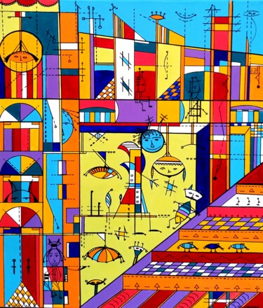 Pittura intitolato "La récrée" da Vera Ivanaj, Opera d'arte originale, Acrilico