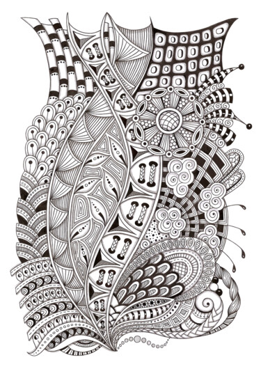 Zenart 3. Abstract modern drawing in zenart style. 图画 标题为“Zenart 3. Abstract…” 由Viktoriya Crichton, 原创艺术品, 中性笔