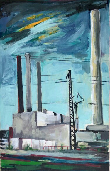 Malerei mit dem Titel "Unterwegs 2" von Michael Rehr-Hoffmann, Original-Kunstwerk, Acryl