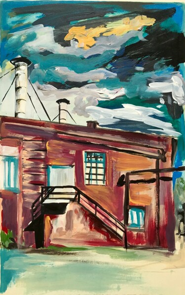 Malerei mit dem Titel "Unterwegs 3" von Michael Rehr-Hoffmann, Original-Kunstwerk, Acryl