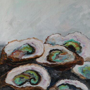 Peinture intitulée "Oyster 5" par Christa Riemann, Œuvre d'art originale, Huile Monté sur Châssis en bois