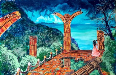 Peinture intitulée "acrylic painting "C…" par Anton Zapotochnyi, Œuvre d'art originale, Acrylique Monté sur Panneau de bois