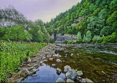 绘画 标题为“River in twilight” 由Lorant Cucui, 原创艺术品, 丙烯
