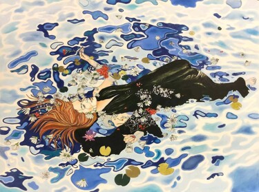 图画 标题为“Ophélie n°3” 由Sandrine Borgniet, 原创艺术品, 铅笔