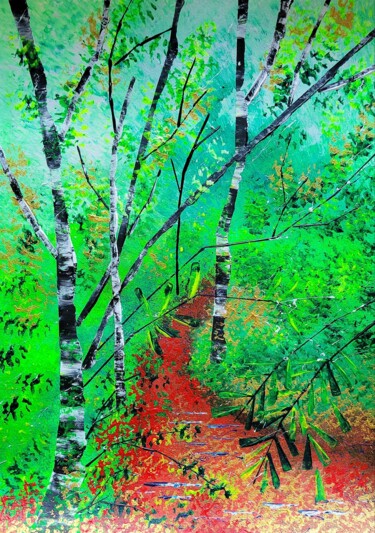 绘画 标题为“Forêt pyrrole” 由Emmanuelle Donzé, 原创艺术品, 丙烯
