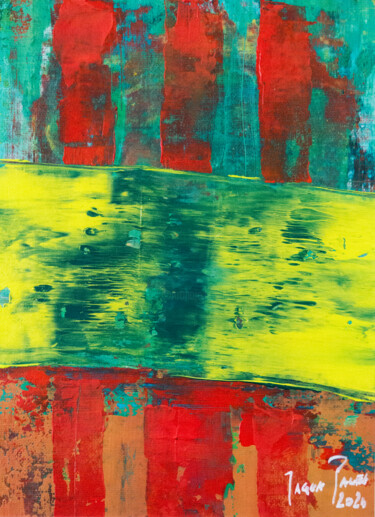Painting titled "" ABSTRACION 11"" by Paweł Jagła, Original Artwork, Acrylic Mounted on Wood Stretcher frame