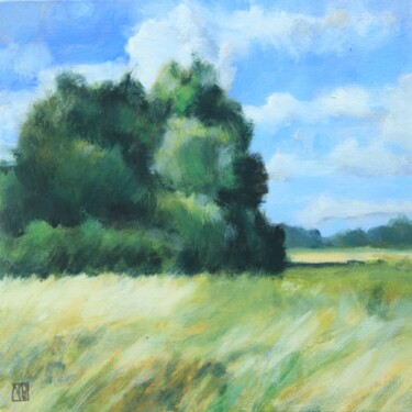 Painting titled "Bosquet de Frênes" by Gérard Valluet, Original Artwork, Oil