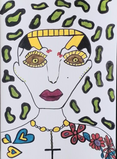 Drawing titled "Attitude" by Seny Jasna, Original Artwork, Marker