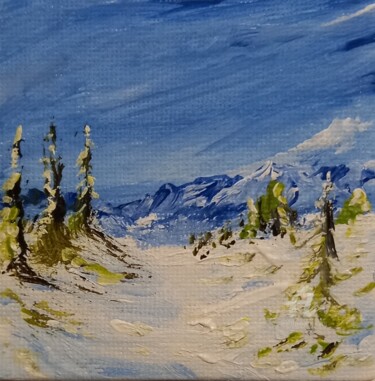 Painting titled "Coucouron en Ardèche" by Roberto Urbano, Original Artwork, Acrylic Mounted on Wood Stretcher frame