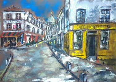 "Rue NORVINS" başlıklı Tablo Laurent Chevalet tarafından, Orijinal sanat, Pastel