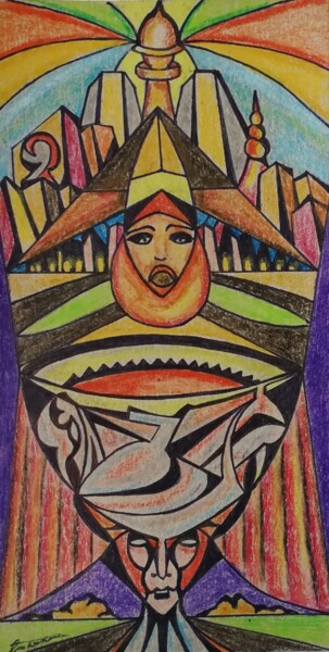 Painting titled "CALICE" by Michele Tortorelli, Original Artwork, Wax