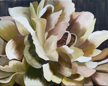 Peony Pittura intitolato "Peony" da Mila Frolova, Opera d'arte originale, Olio