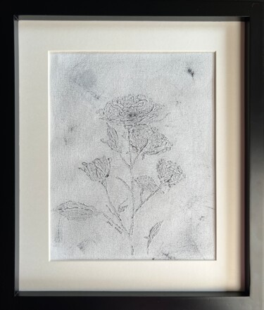 Painting titled "Garden Rose Black a…" by Iryna Antoniuk (IRENA TONE), Original Artwork, Acrylic
