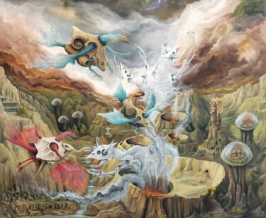 Gregory Pyra Piro peinture ref 420350, magical realism 绘画 标题为“Gregory Pyra Piro p…” 由Gregory Pyra Piro, 原创艺术品, 油
