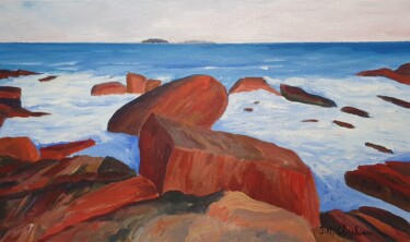 "Les rochers rouges" başlıklı Tablo Jean-Marie Cluchier tarafından, Orijinal sanat, Akrilik