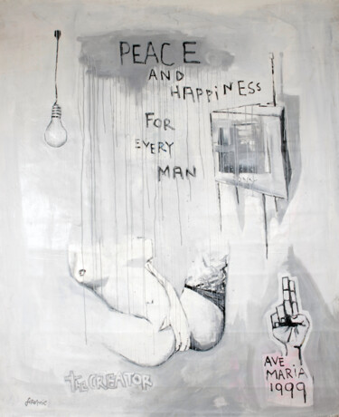 Schilderij getiteld "the creator has a m…" door Jeremie, Origineel Kunstwerk, Acryl Gemonteerd op Frame voor houten brancard