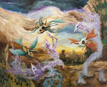 Gregory Pyra Piro peinture ref 850325, surrealism fantasy 绘画 标题为“Gregory Pyra Piro p…” 由Gregory Pyra Piro, 原创艺术品, 油