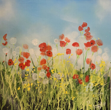Peinture intitulée "Poppy waltz 1" par Claire Morand, Œuvre d'art originale, Acrylique