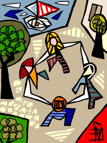 제목이 "sardane sur la plac…"인 디지털 아트 Franck Vidal로, 원작, 디지털 페인팅
