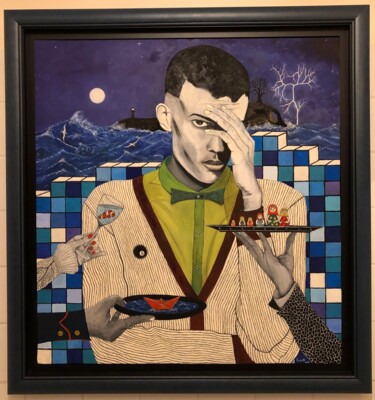 绘画 标题为“Stromae 8 ( Qu'est-…” 由Frank Guillard, 原创艺术品, 油 安装在木质担架架上
