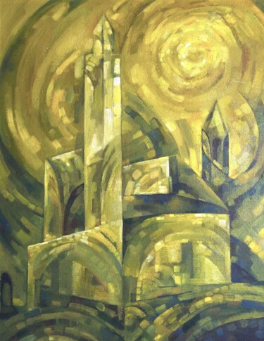 Schilderij getiteld "Заславль" door Danelian Gregor, Origineel Kunstwerk, Olie