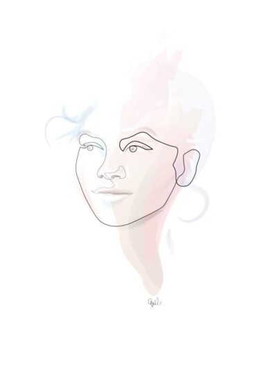 Printmaking titled "portrait Zendaya" by Quibe, Original Artwork, Pigments