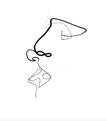 图画 标题为“Baiser et soudain l…” 由Quibe, 原创艺术品, 墨