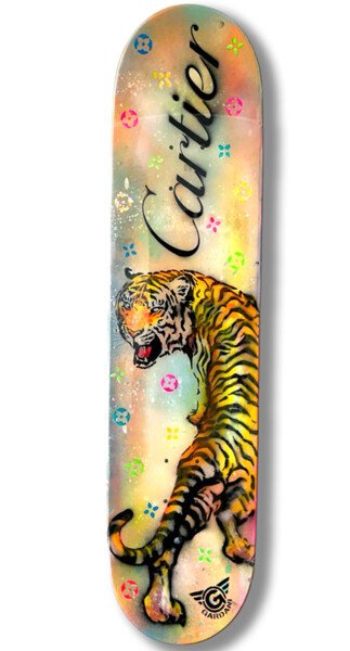 Cartier Skateboard – Original Painting on Skateboard 雕塑 标题为“Cartier Skateboard…” 由Gardani, 原创艺术品, 木