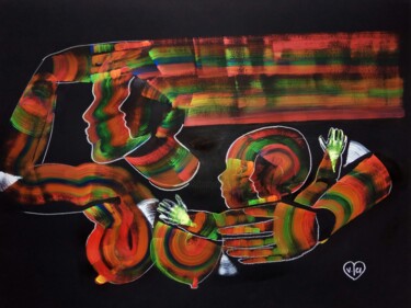 Painting titled "Night Watch." by Victoria Golovina, Original Artwork, Acrylic