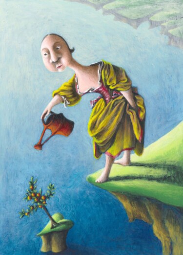 Peinture intitulée "Jardin secret petit…" par Emmanuelle Pellet, Œuvre d'art originale, Acrylique