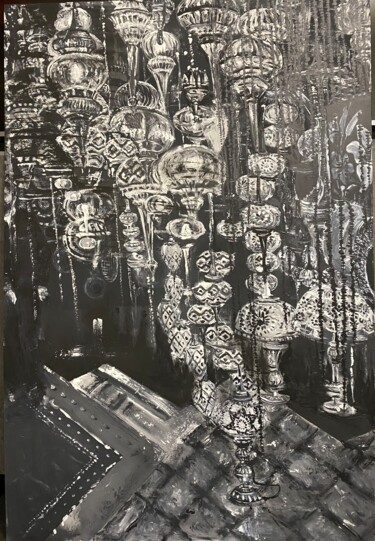 Old ladies” antique shop/// Лавка старьевщика Painting titled "Old ladies” antique…" by Maárs Shanó, Original Artwork, Acrylic Mounted on Cardboard