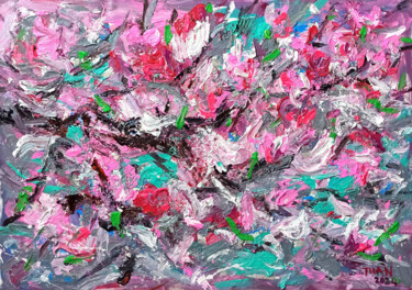 Malerei mit dem Titel "Cherry blossoms blo…" von Anh  Tuan Le, Original-Kunstwerk, Acryl