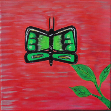 Painting titled "Papillon n°2" by I. C, Original Artwork, Gouache