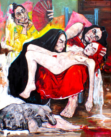 "Pietà" başlıklı Tablo Catherine Haro tarafından, Orijinal sanat, Petrol Ahşap Sedye çerçevesi üzerine monte edilmiş