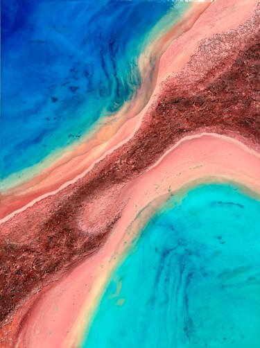 Take Me There - Aerial Australia 绘画 标题为“Take Me There - Aer…” 由Ana Hefco, 原创艺术品, 丙烯 安装在木质担架架上