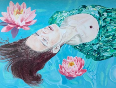 "Ophélie n°7" başlıklı Resim Sandrine Borgniet tarafından, Orijinal sanat, Kalem